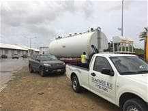 Transport of a fuel tank to the Fisherman's Wharf, 2017