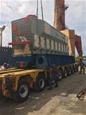Transport and storage of a Wartsila ships' engine block, December 2015